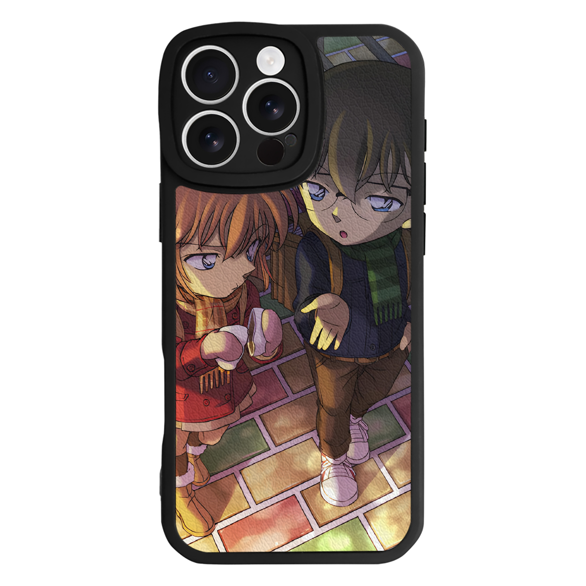 （画像用） 名探偵コナン Detective Conan 【iPhone 16シリーズ対応】シリコンスマホケース（レザー調） 材質：シリコン